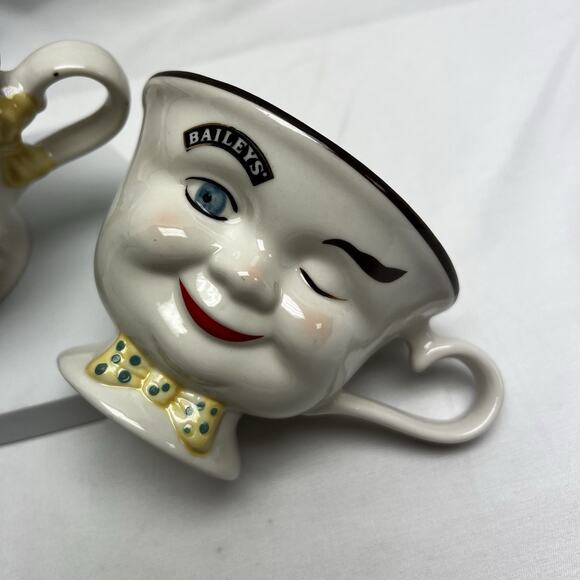 Baileys Limited Edition Yum His Her Coffee Cups Mugs Winking Eye Face Whimsical - Picture 2 of 9